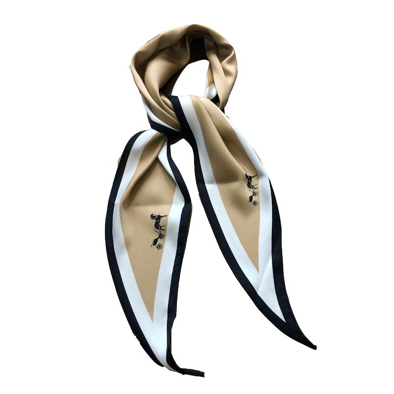 Scarves Brand Designer Hair Scarf Handkerchief Triangle Headscarf Silk Fashion Hijab Women&#039;s Bandana Women Luxury