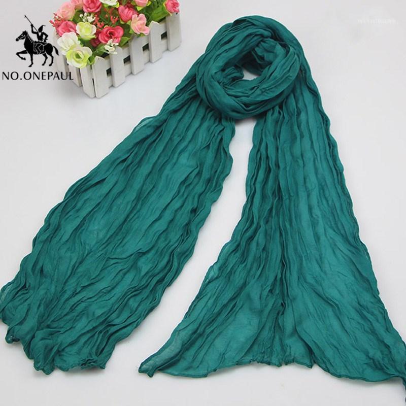 Ladies Scarf 2021 Autumn And Winter Pure Color Bali Yarn Fold Cotton Linen Candy Long1