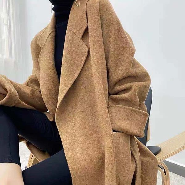 Autumn Casacos de casacos sobretucos de capas de grandes dimensões casaco de inverno manto parka jaqueta feminina elegante tweed shoeswear j