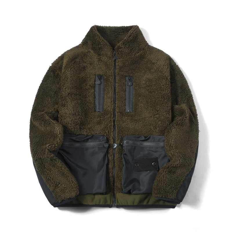 Winter New Men&#039;s Jacket Cardigan Fleece Outerwear Trendy Couple Lined Wear Sports Coats