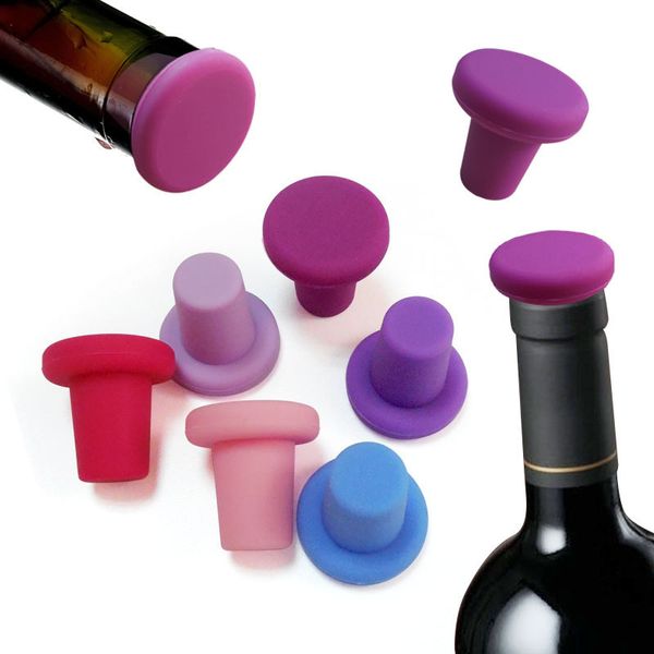 9 Colors Bottle Stopper Caps Family Bar Preservation Tools Food Grade Silicone Wine Bottles Stopper Creative Design Safe Healthy JY0959
