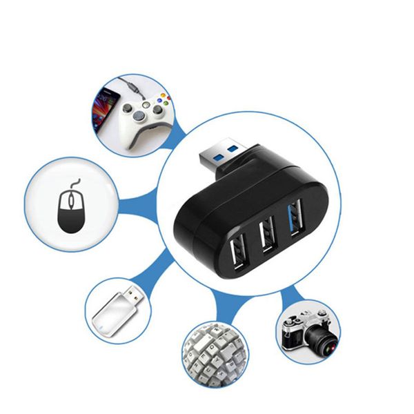 Computers USB Hub 3.0 Adapter Rotate High Speed U Disk Reader Splitter 3 Ports USB2.0 For Laptop PC Mac Mini Notebook Adapters Splitters Acc