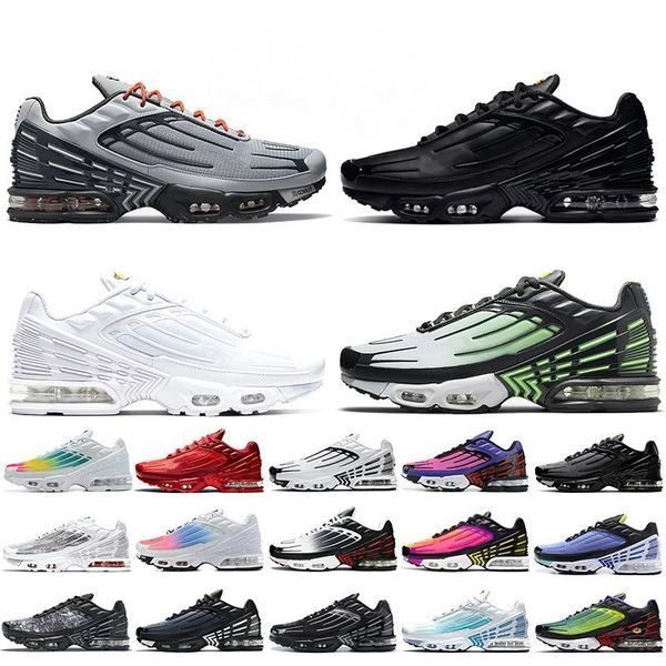2022 Top Quality Tuned 3 Plus III Tn Running Shoes OG Mens Women Size 12 Triple White Obsidian Aqua Volt Radiant Red Neon Green Outdoor Trai