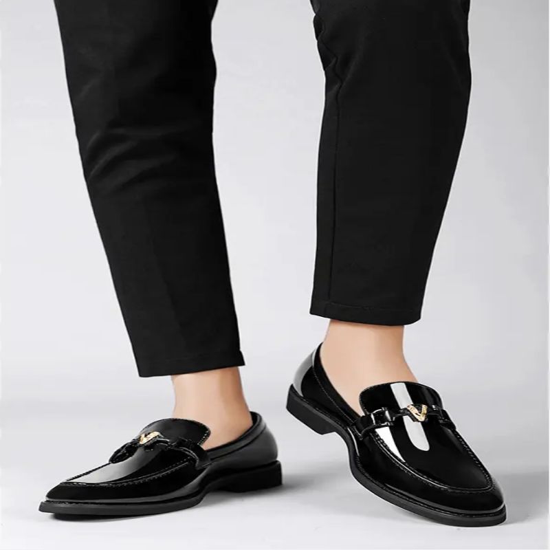 Spring and Autumn Men&#039;s Business Dress Lefu Shoes Pu Breathable Pointed British Sleeved Youth Wedding Trend Single Shoes DH733