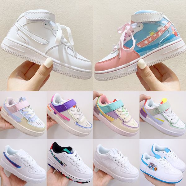 Top 1 1s Shadow Fontanka Kids Casual Shoes Boys Girls Trainers Triple White Black Pale Ivory Hare UV Reactive Phantom Outdoor Children Toddl