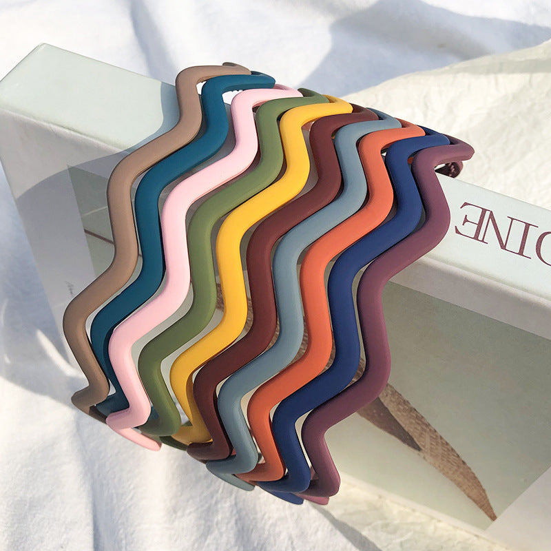 Thin Headbands for Girls Women Lightweight Plastic Wave Hairbands with Teeth Skinny Hair Hoops for Kids Lady 12.5CM 211109