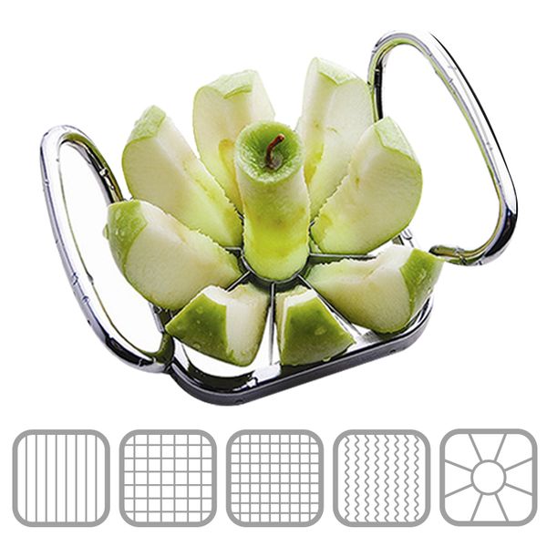 5 in 1 Stainless Steel Vegetable Fruit Cutter Apple Pear Chips Manual Strip Chopper Potato Fries Slicer Shredders Kitchen Tool 210319