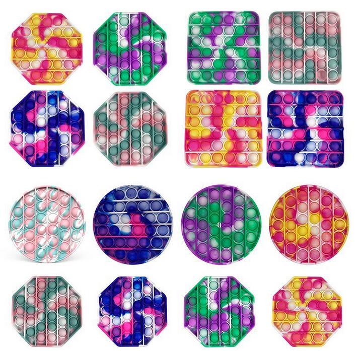 Multicolor It Fidget Toy Sensory Favor Push Bubble Board Game Anxiety Stress Reliever Kids Adults Autism Special Needs Party