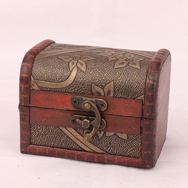 Retro Small Wood Lock Box Storage Jewelry Bracelet Pearl Case Wooden Gift Holder Case Antique Vintage Case