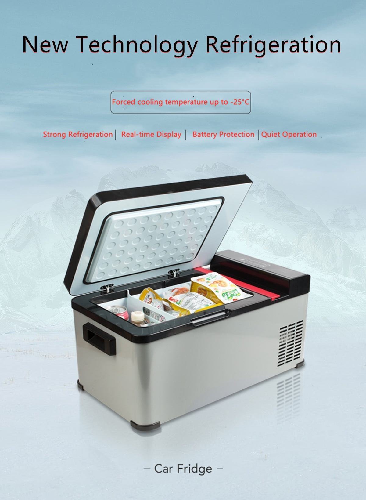 Car Refrigerator outdoor home dual purpose compressor refrigeration portable low energy consumption applicable 12V24V220V voltage can freeze