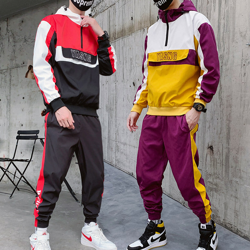 Men&#039;sTracksuits Streetwear Mens Hoodie Suit Spring Autumn Jacket and Harem Pants Loose Hip Hop Tracksuit Sweatpants Clothing European American