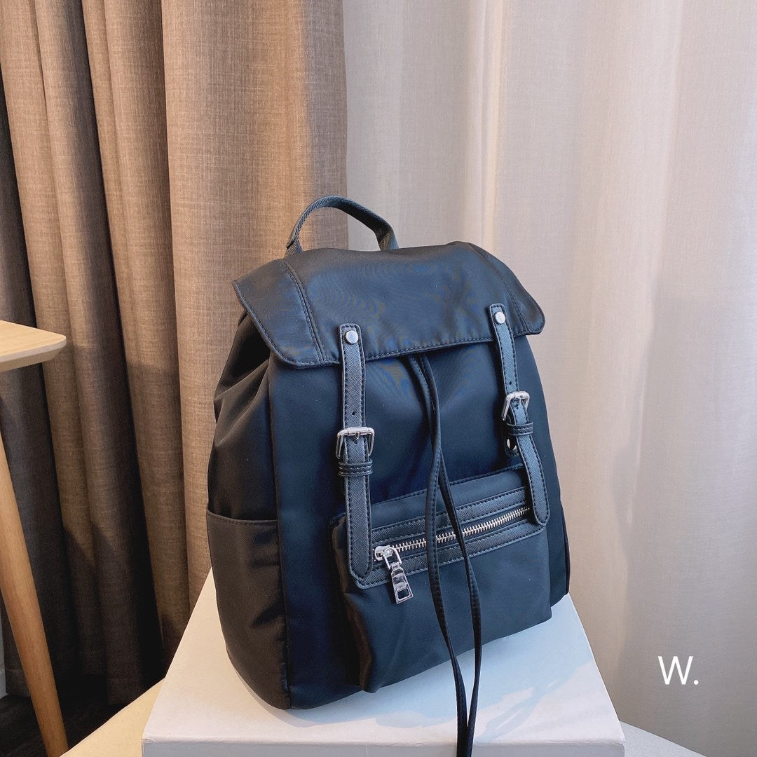 2021Trend practical school bag Classic design Nylon Black Backpack Drawstring designer large capacity pocket fashion men and women backpacks
