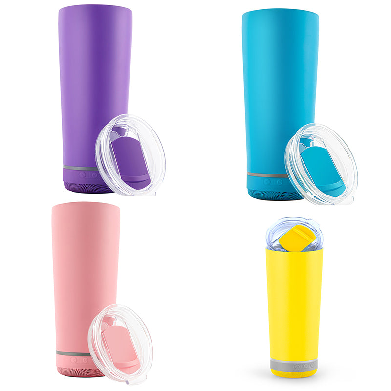 11 Colors 18oz Portable Tumbler Stainless Steel Wine Tumblers Insulated Coffee Mug Wireless Waterproof Cup with Music Speaker