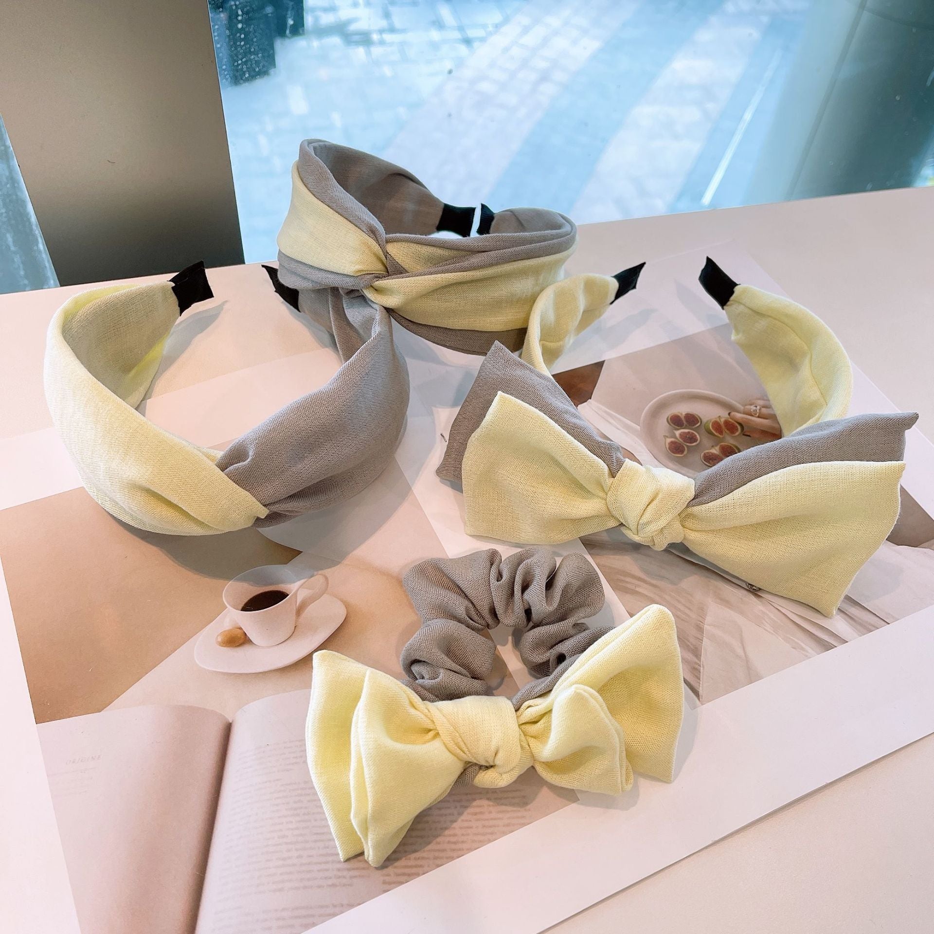 Candy Color Double-layered Bow Headbands Hairband Summer Elegant Wide Edge Hair Hoops for Girls 211195