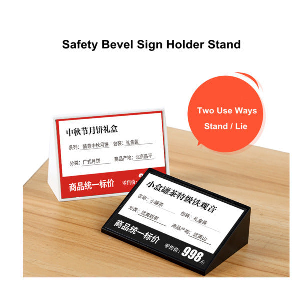 Two Use 100*70cm Stand or Lie Plastic Small Display Stand Price Paper Holder Price Tag Stand For Supermarket or Store Use