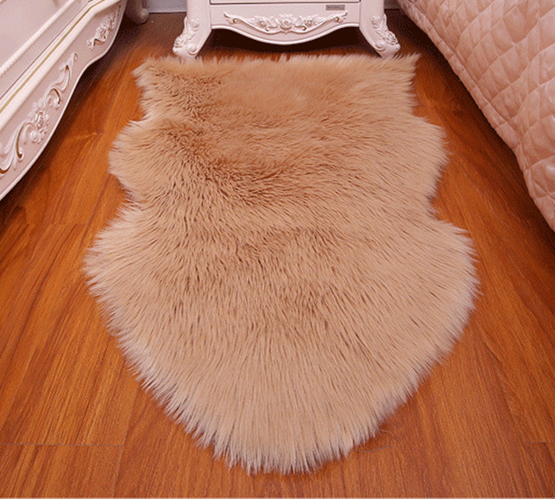 Imitation sheepskin leather office chair cushion Nordic style irregular shaped carpet living room 6cm plush can be customized