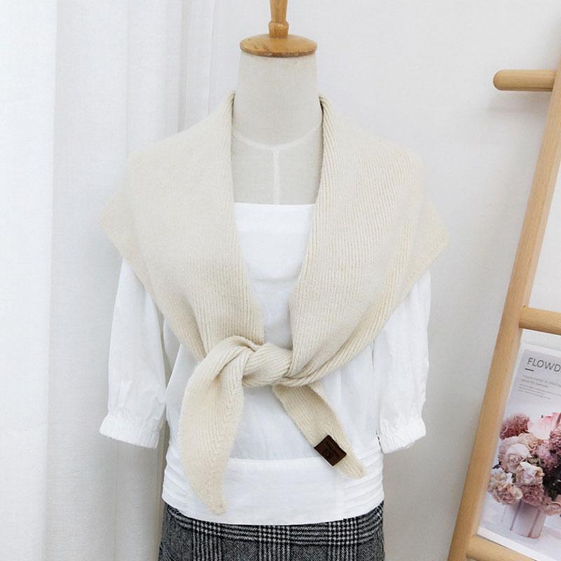 Solid Color Shrugs Double-Sided Scarves Female Neckerchief Knitted Scarf Imitation Cashmere Neck Collar Triangle