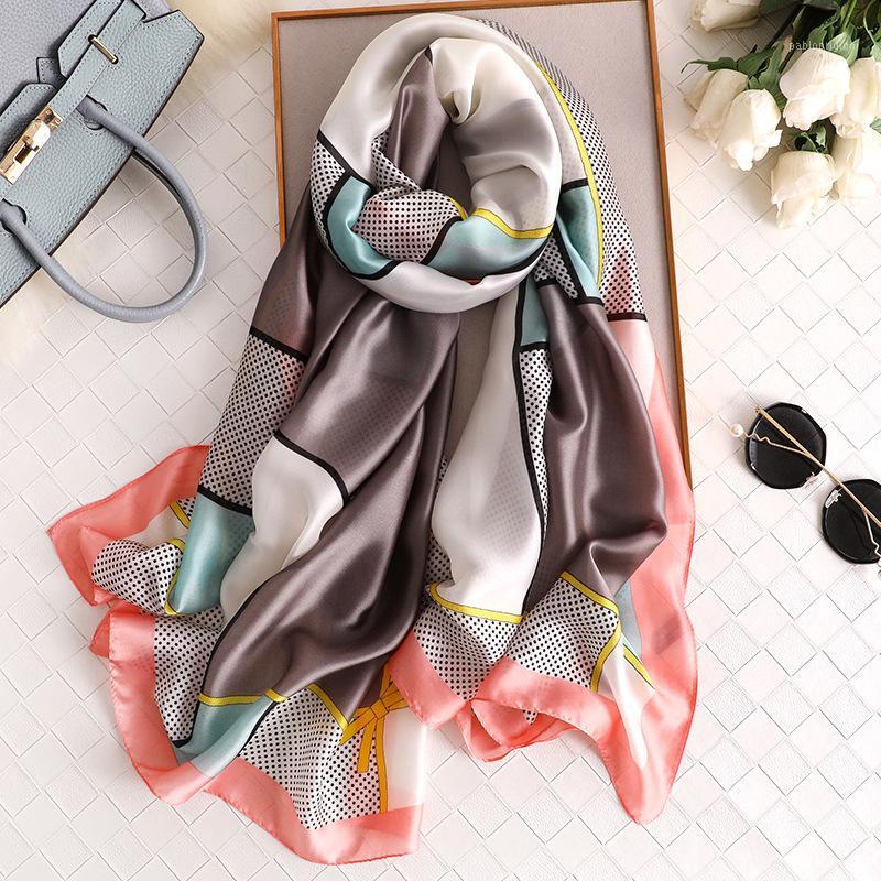 China new style Four seasons women large size pretty silk scarves lady print luxury quality warm shawl beach muffler wraps hijab1
