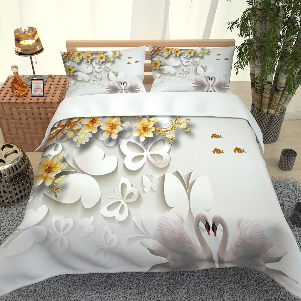 Twin Full Queen King Size Bedding Set Red 3pcs Duvet Cover Sets Pillowcase 3D Printed