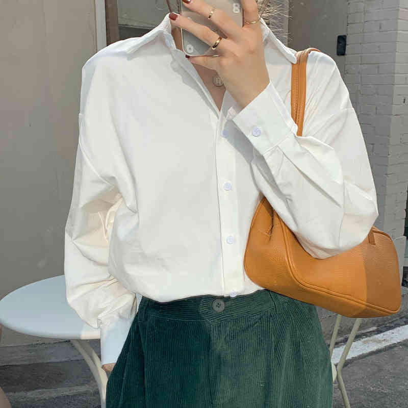 blouses Women Loose Oversized Autumn Spring Fashion Blouse Modern Office Lady Long Sleeve Shirts Enki FZR8