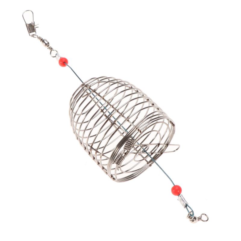 Stainless Steel Fishing Bait Cage Lure Trap Basket Feeder Holder Tackle - Size L Accessories