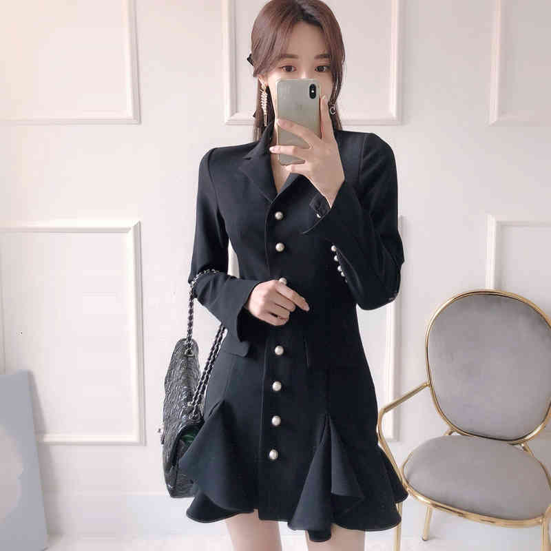 dresses Woman Spring Elegant Blazer Solid Long Sleeve Short Office Lady Workwear Vestidos Z2fp ZNNR