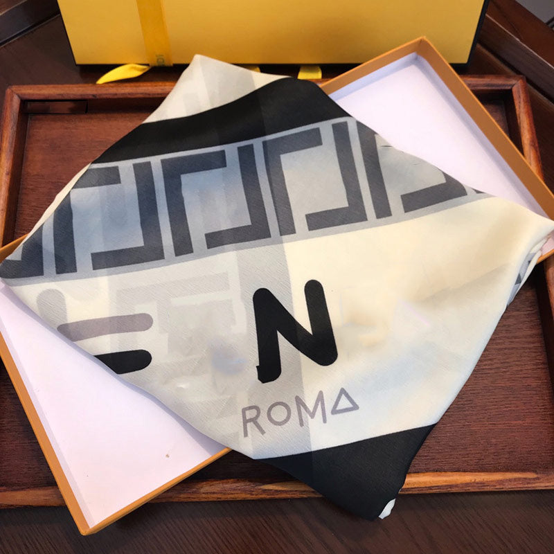 Designer Silk Jacquard Women Scarves High Quatity Spring And Summer Double F Knit Scarf Letters Classic Headband Scarfs Shawl Plaid Hijab 3 Colour