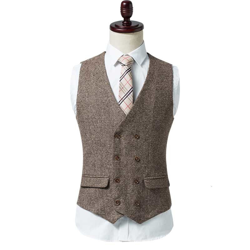jackets Spring Autumn Men Casual Suit Double Breasted England Retro Waistcoat Office Wedding Vest Vintage Sleeveless Jacket Clothes