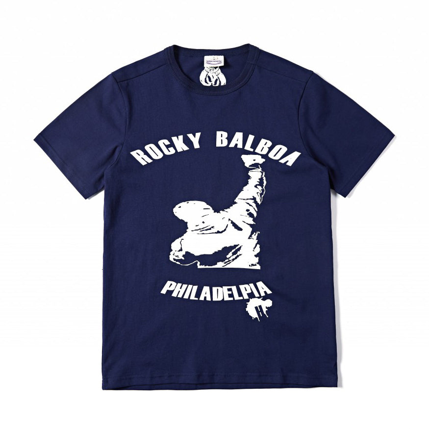 blouses Classic Philadelphia Rocky Balboa Print Short Sleeve Vintage 40s Men Tee Shirts