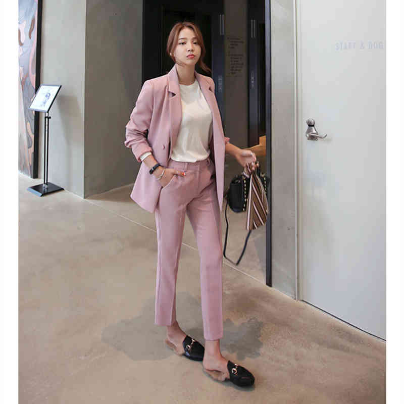 jumpsuits Work Suits Ol 2 Piece for Women Business Interview Set Uniform Smil Blazer and Pencil Pant Office Lady Suit Uy4b PKCH