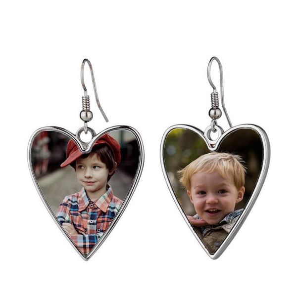 Sublimation Earrings with Blank Aluminum Sheet DIY Customized Metal Dangler Heat Transfer Printing Eardrop Jewelry Family Lovers Gift