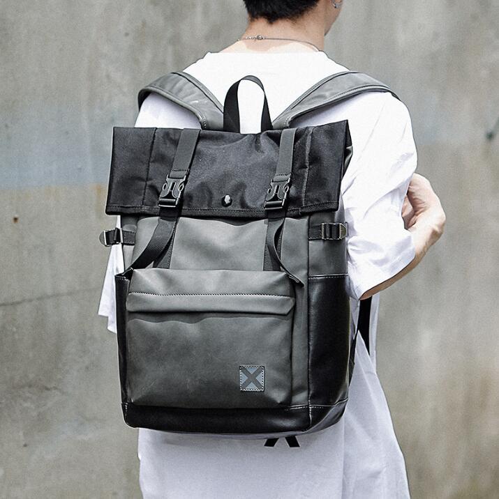 Factory wholesale men handbag street trend leather messenger bag simple large leathers leisure travel backpack waterproof fashion backpacks