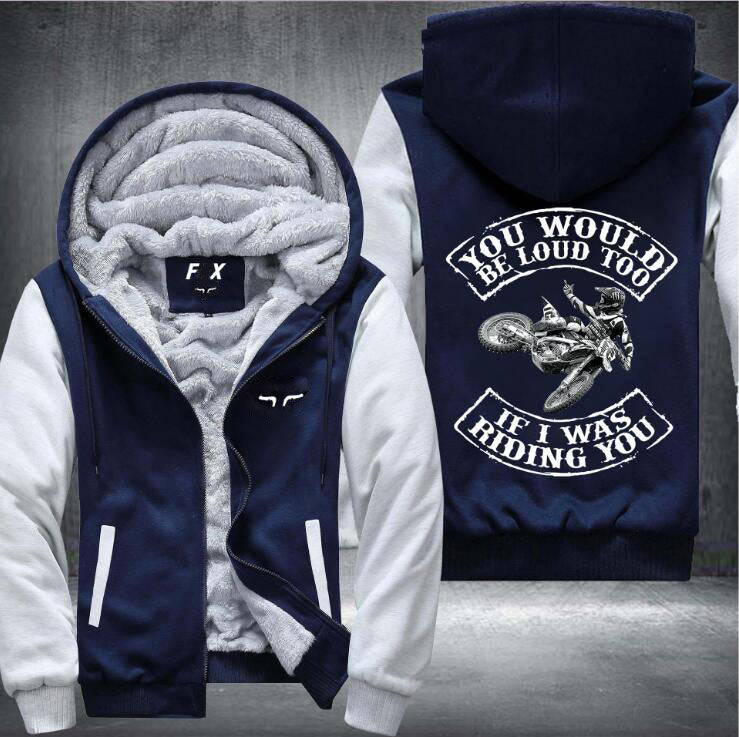 Motorcycle riding hoodie winter plus velvet sweatshirt long-sleeved jacket polyester can be customized