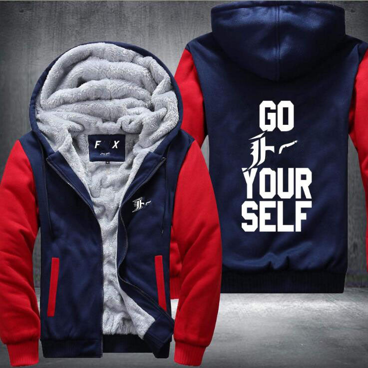 Motorcycle plus velvet hoodie men and women outdoor riding jacket sweater with zipper polyester can be customized winter