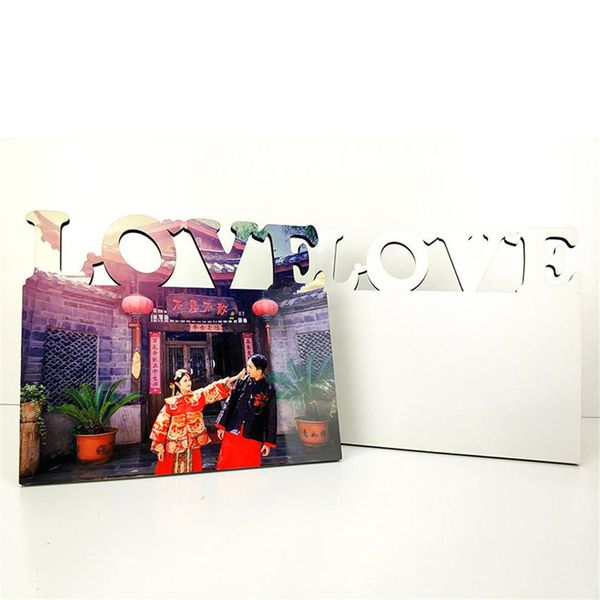 MDF Sublimation Blank Photo Frame DIY Wooden Lettering Photo Board Sublimating White Family Home Album Frame Heat Transfer Items