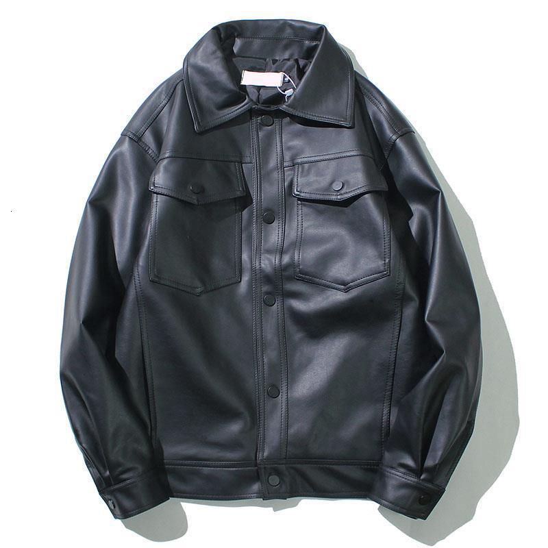 jackets Arrival Spring Motorcycle Loose Youth Casual Pu Coat Students Synthetic Leather Jacket Men Turn-down Collar