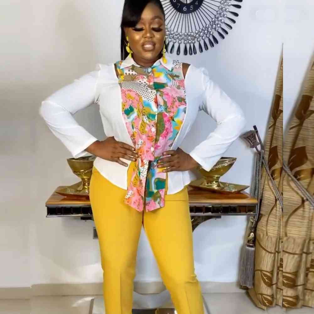 dresses 2 Piece Sets Africa Clothing For Women Plus Size Pant Business Office Shirt Tops+pants Suits African Set Ladies