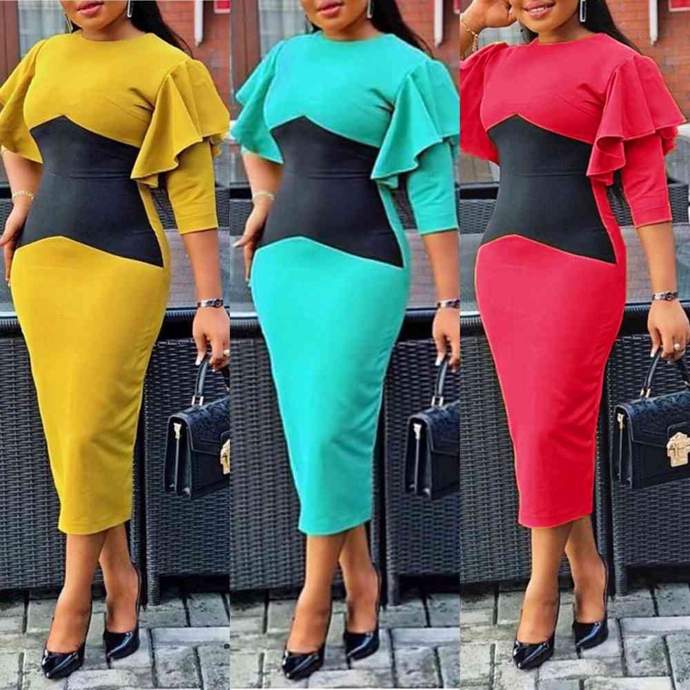 dresses For Women African Clothes Office Midi Pencil Dashiki Ladies Clothing Plus Size Africa Autumn Dress