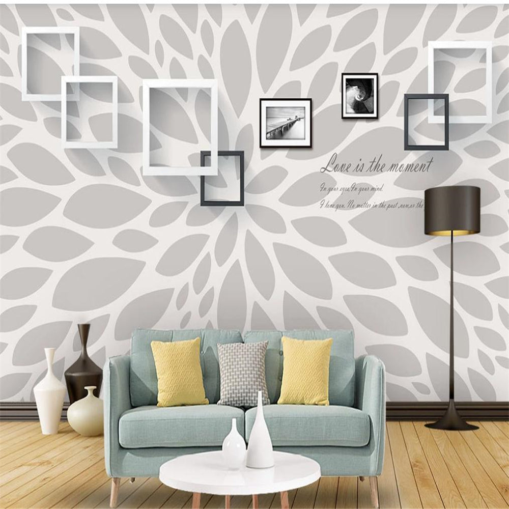 Modern beautiful petal frame photo frame art background wall painting 3d wallpapers