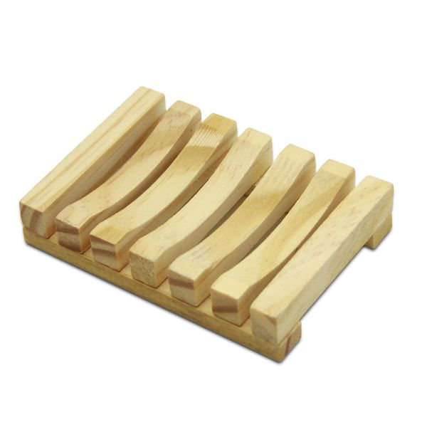 100pcs Soap Dishes 10.5*8*2cm Natural Wooden Soaps Dish Anti-slip Bathing Tray Holder Storage Rack Plates Box Container Bath Shower Bathroom