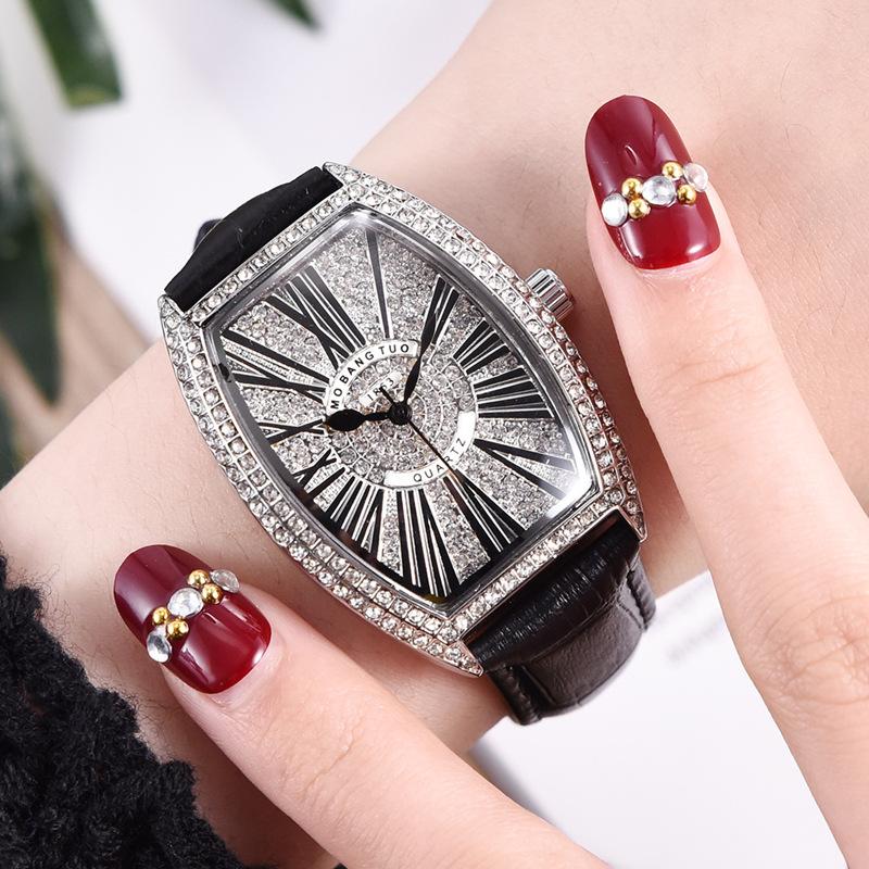 Wristwatches Watches Jiu Tong Xing Studded Drill Ms. Belt Watch Waterproof Leisure Fashion Quartz