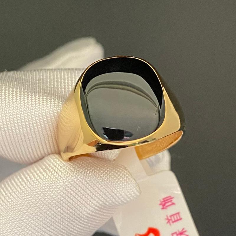 Wedding Rings Punk Mens Silver Color For Men Fashion Jewellery Yellow Gold-color Square Big Black Vintage Jewelry Boho Gifts