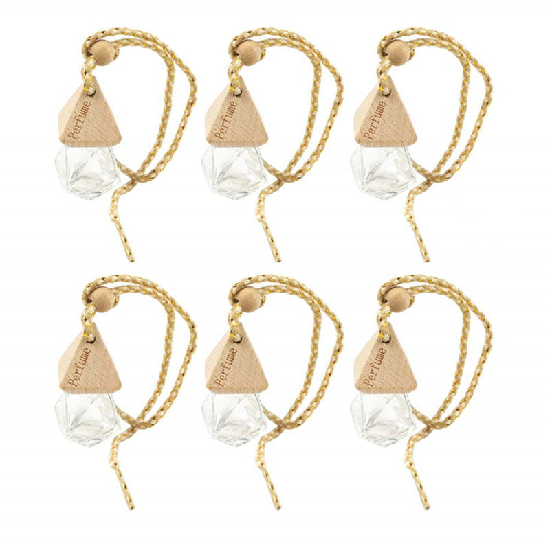 Car Decoration Glass Bottle Refillable Essence Oil Perfume Bottles Jar Air Freshener Diffuser Hanging Empty Container Ornaments