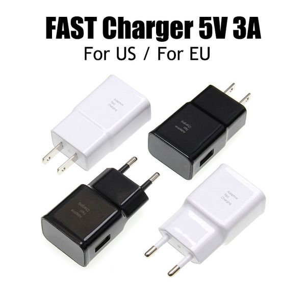 100DHL OEM USB Wall Chargers 5V 3A 2A 1A US-EU Plug Travel Power Adapter Quick Fast Charger for Samsung