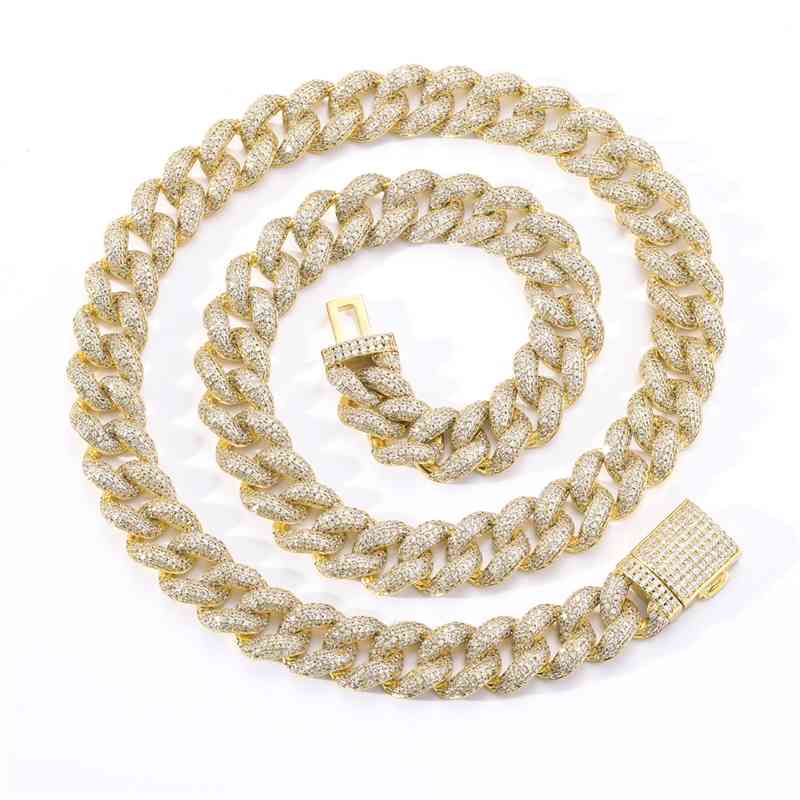 New 12mm bubble diamond Cuba chain with zircon inlaid hip hop Necklace