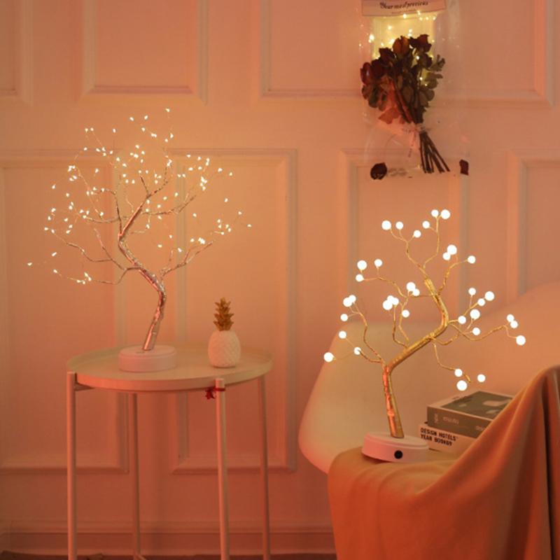 Night Lights Novelty LED Table Lamps Modern Home Decoration Room Gypsophila Desk Lamp Wedding Party Holiday Indoor Lighting Decor Ornaments