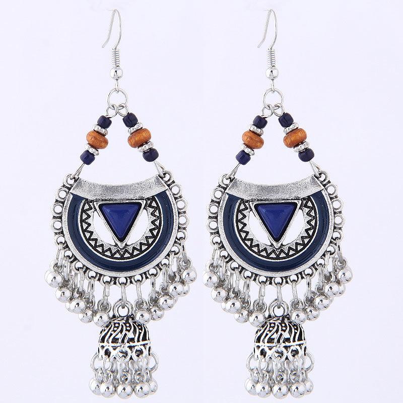 Stud YADA Boho Ethnic Earring For Women Crystal Statement Geometric Jewelry Vintage Birdcage Bell Tassel Earrings ER210009