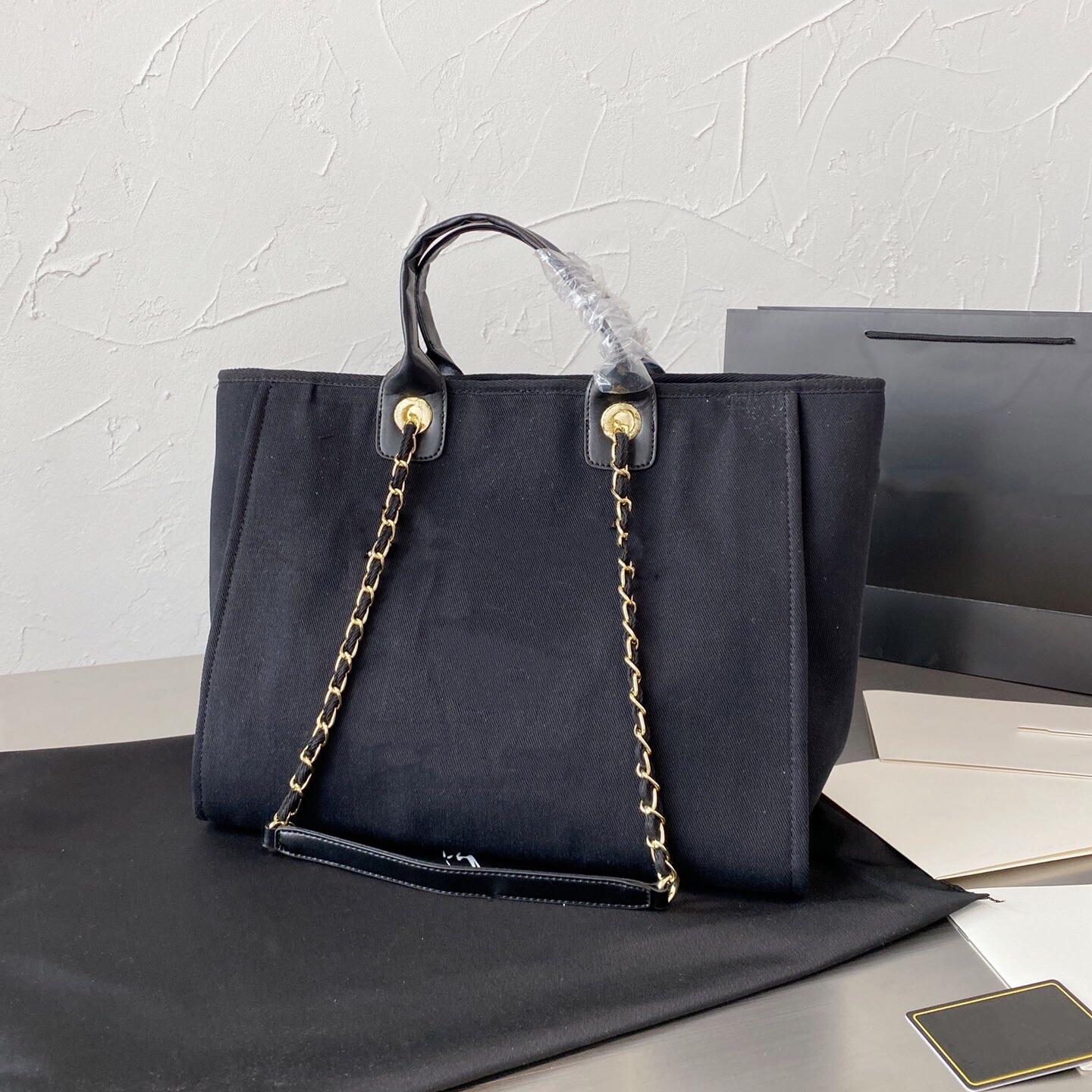 7A Women Luxury Designers Beach Bags Designer Womens Bag Quality Fashion Knitting Purse Shoulder Large Tote With Chain Canvas Shopping Handbags