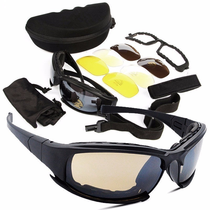 Unmanned Military Goggles Bulletproof Army Polarized Sunglasses 4 Lens Yacht Shoot Airsoft Bikes Motorcycle Glasses