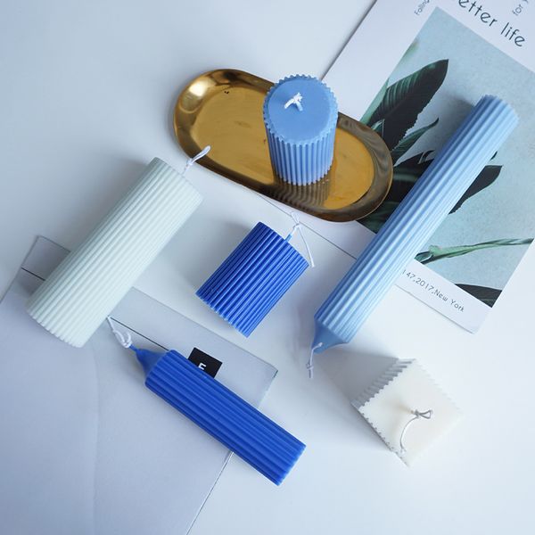 Js2024 9Pcs PMMA Plastic Candle Molds Cydrical Mould Column Simple Vintage Pillar Stick DIY Scented Candles Making Mold